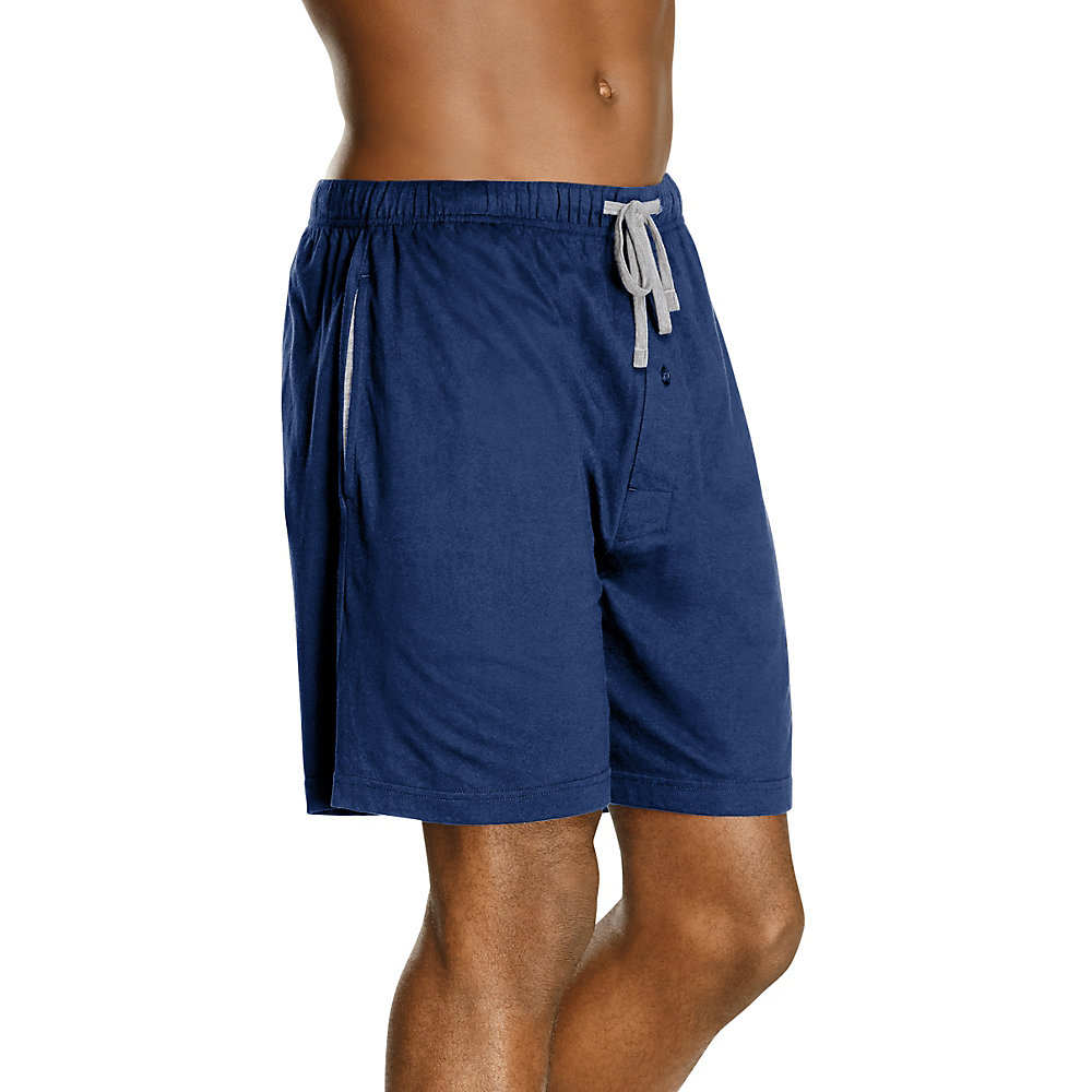 hanes men's jersey lounge drawstring shorts