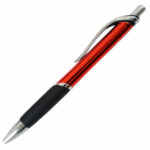 UVRP – UV Coated Ballpoint Click Pen w_Grip – Laser Engraved_UV Coated Red